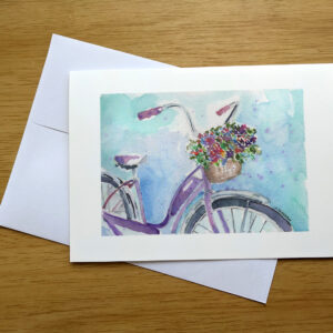 Bettie's Bike greeting card front mockup