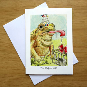 Happy Birthday Frog greeting card front mockup