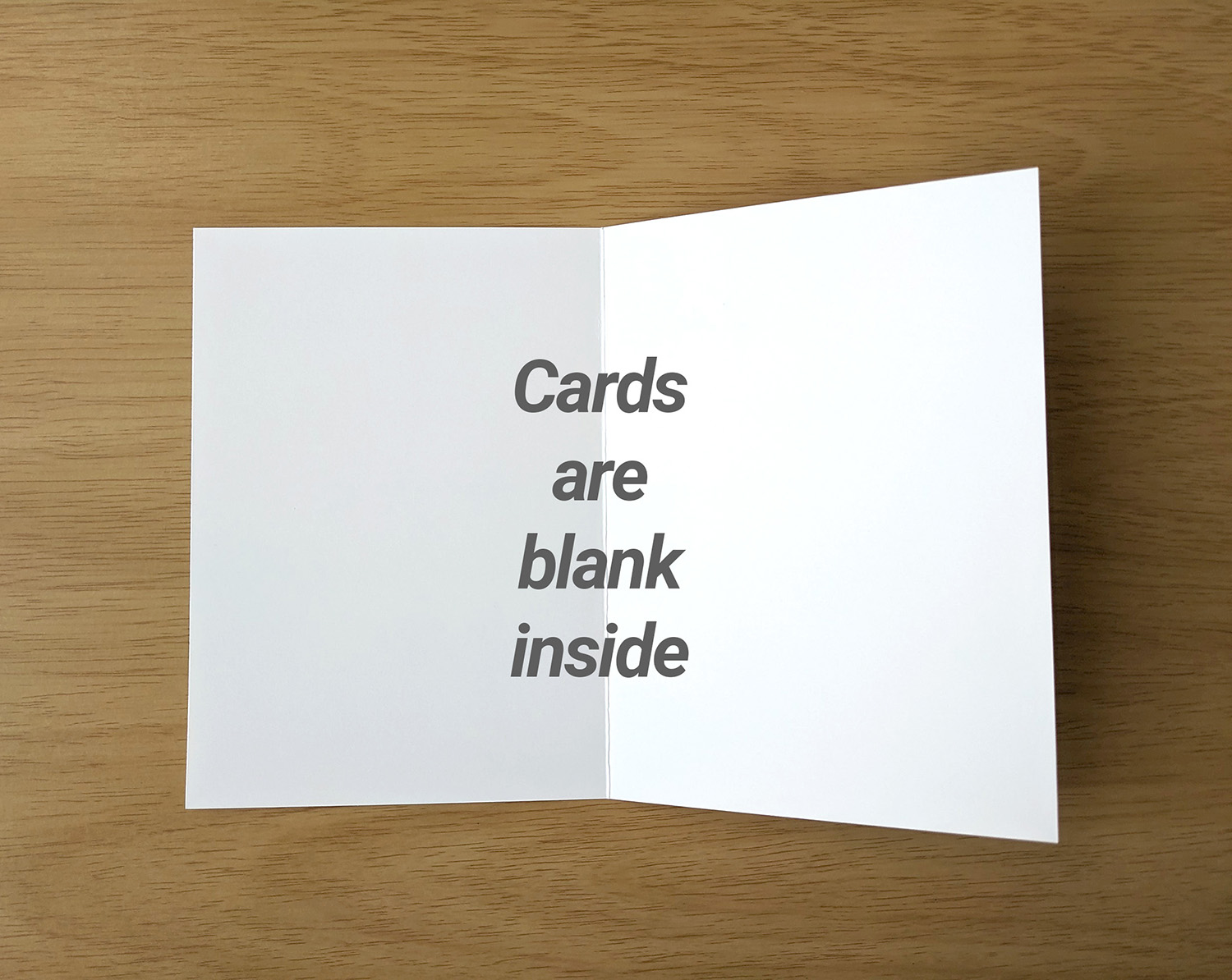 Blank inside greeting card mockup Blank inside greeting card mockup