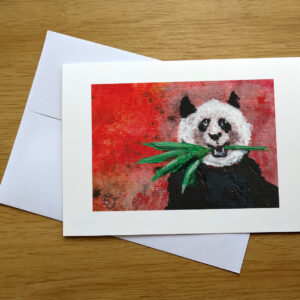 Feasting Panda greeting card front mockup