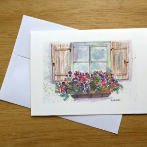Flowerbox greeting card front mockup