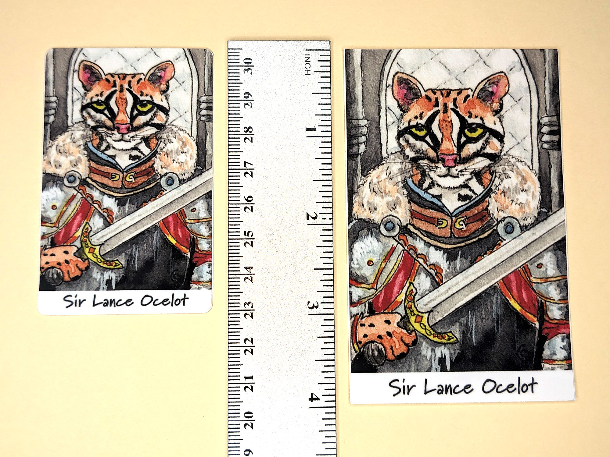 Sir Lance Ocelot vinyl sticker with ruler Sir Lance Ocelot vinyl sticker with ruler