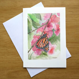 Monarch on Azaleas greeting card front mockup