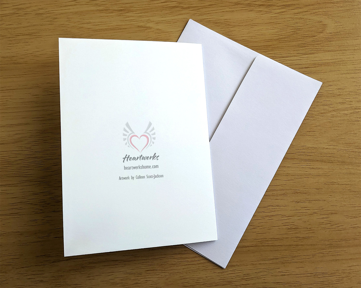 Excowlibur greeting card back mockup Excowlibur greeting card back mockup