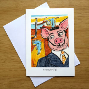 Sowvador Dali greeting card front mockup