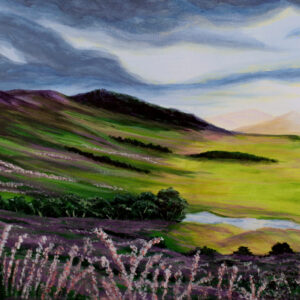 Scottish Heather Acrylic 12 inch x 24 inch painting