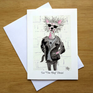 Sid "The Blep" Diesel greeting card front