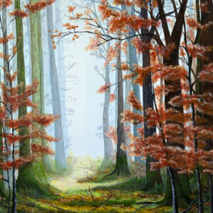 Woodland Walk acrylic painting by artist Colleen Scott-Jackson
