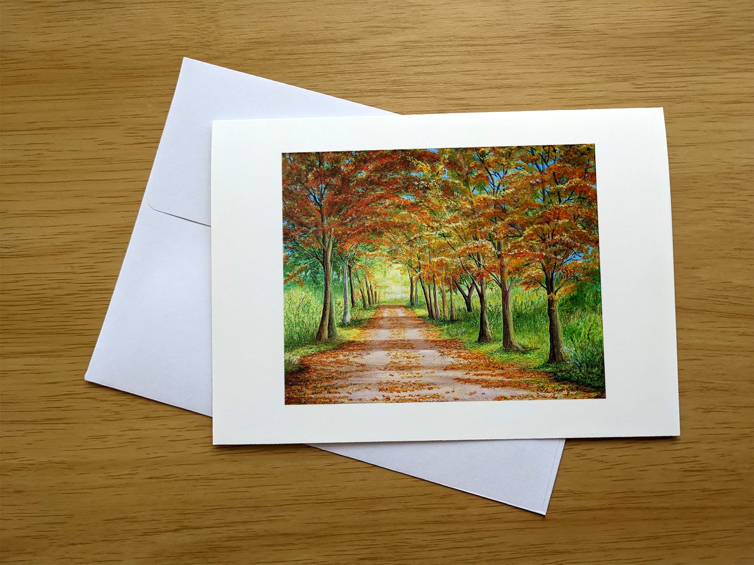 Autumn Afternoon greeting card front. Art painted by Colleen Scott-Jackson in acrylics Autumn Afternoon greeting card front. Art painted by Colleen Scott-Jackson in acrylics