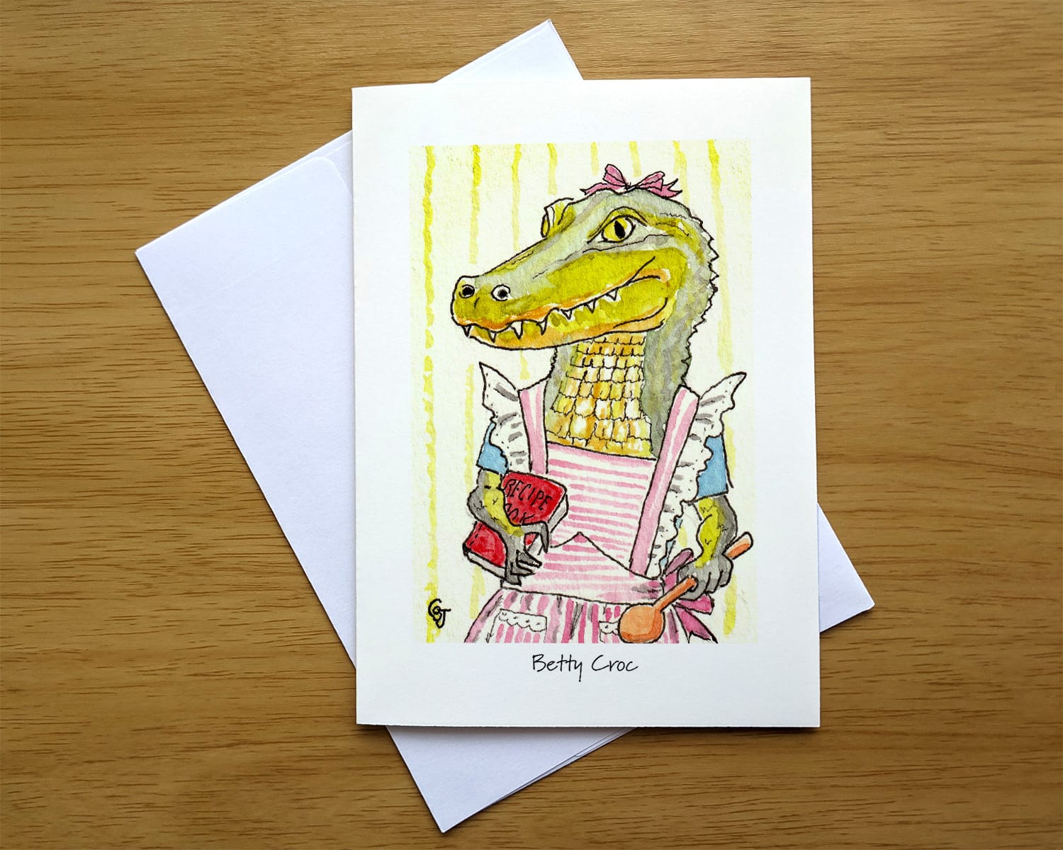 Betty Croc greeting card front. Art by Colleen Scott-Jackson Betty Croc greeting card front. Art by Colleen Scott-Jackson