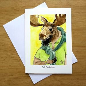 Bull Barkstone greeting card front. Art by Colleen Scott-Jackson