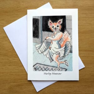 Marilyn Monrover greeting card front. Art by Colleen Scott-Jackson