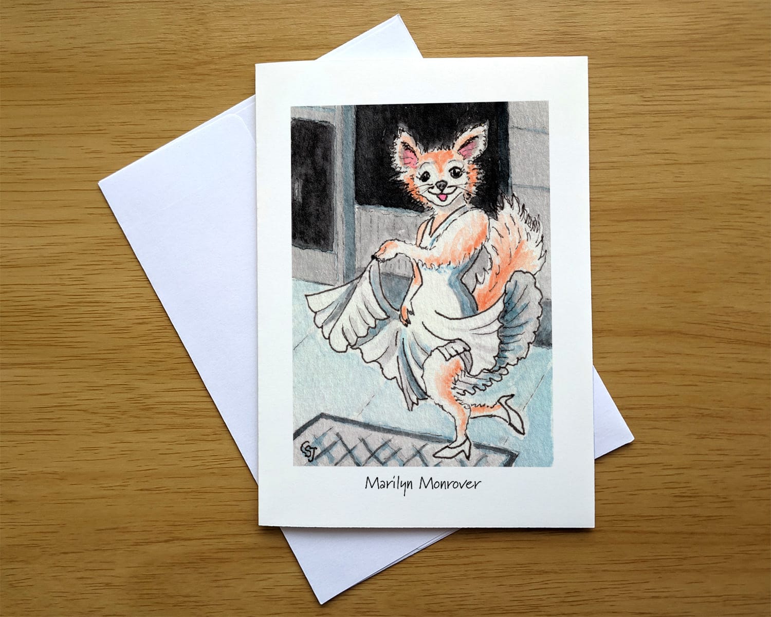 Marilyn Monrover greeting card front. Art by Colleen Scott-Jackson Marilyn Monrover greeting card front. Art by Colleen Scott-Jackson
