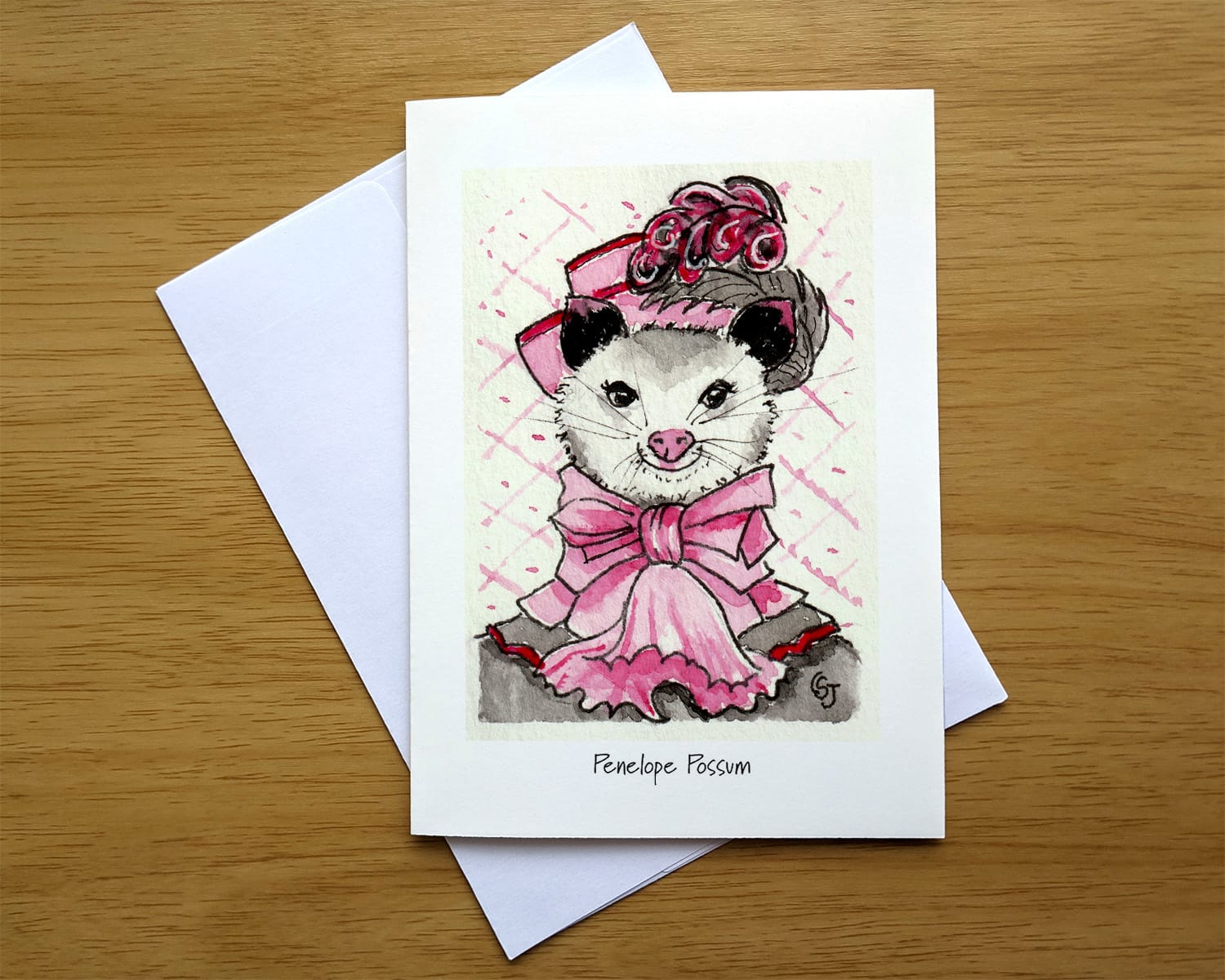 Penelope Possum greeting card front. Art by Colleen Scott-Jackson Penelope Possum greeting card front. Art by Colleen Scott-Jackson