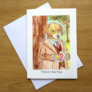 profguudboyd greeting card view mockup front vert wood
